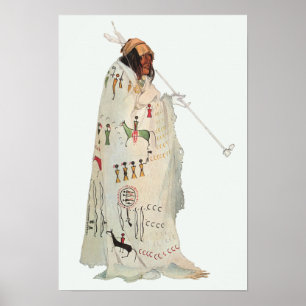 Indische arrior met Pipe-portret van Karl Bodmer Poster