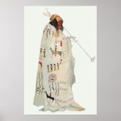 Indische arrior met Pipe-portret van Karl Bodmer Poster (Voorkant)