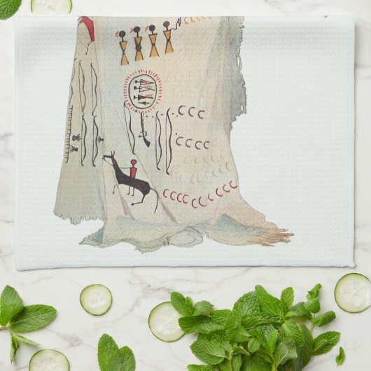 Indische arrior met Pipe-portret van Karl Bodmer Theedoek (Gevouwen)