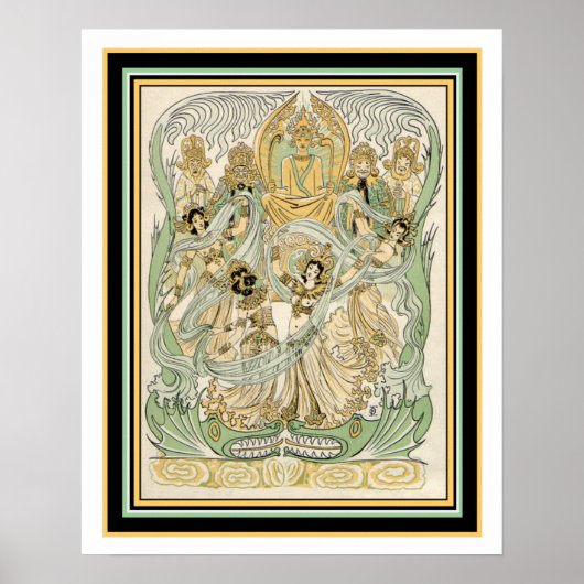 Indische Art Nouveau Print 16 x 20 (Voorkant)