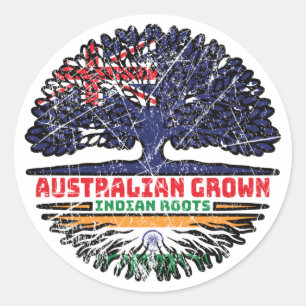 Indische Australische Australische ringbandvlag Ronde Sticker