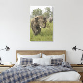 Indische Aziatische olifant begroeting Canvas Afdruk (Insitu (Slaapkamer))