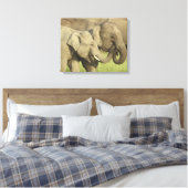 Indische Aziatische Olifanten Canvas Afdruk (Insitu (Slaapkamer))