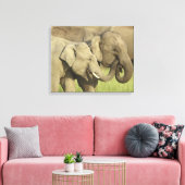 Indische Aziatische Olifanten Canvas Afdruk (Insitu (Woonkamer))