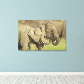 Indische Aziatische olifanten Canvas Afdruk (Insitu (Houten vloer))