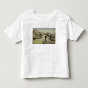 Indische Aziatische Olifanten spelen vechtend Kinder Shirts