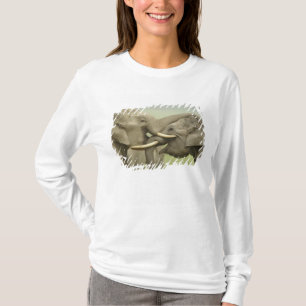 Indische Aziatische Olifanten spelen vechtend T-shirt