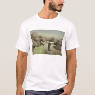 Indische Aziatische Olifanten spelen vechtend T-shirt