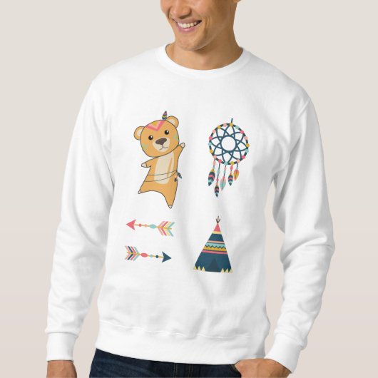 Indische Beer Gele Fashing Teddy Feather Trui (Voorkant)