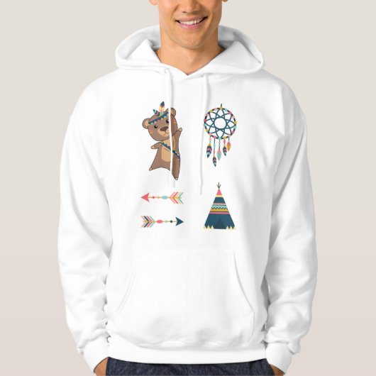 Indische Beer Sticker zet teepee Hoodie (Voorkant)