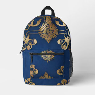 Indische Blauwe Gouden Mandala Rugzak