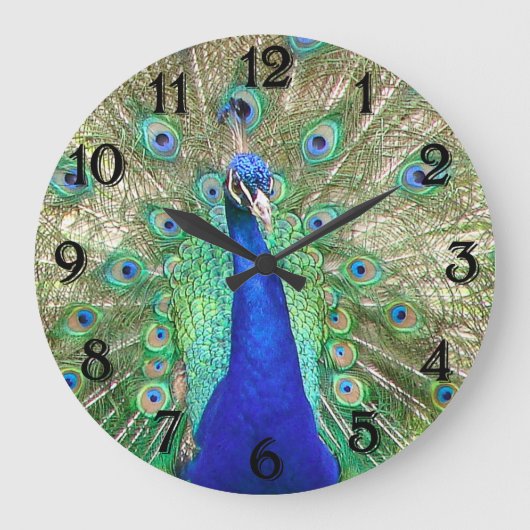 Indische blauwe pacock grote klok (Voorkant)