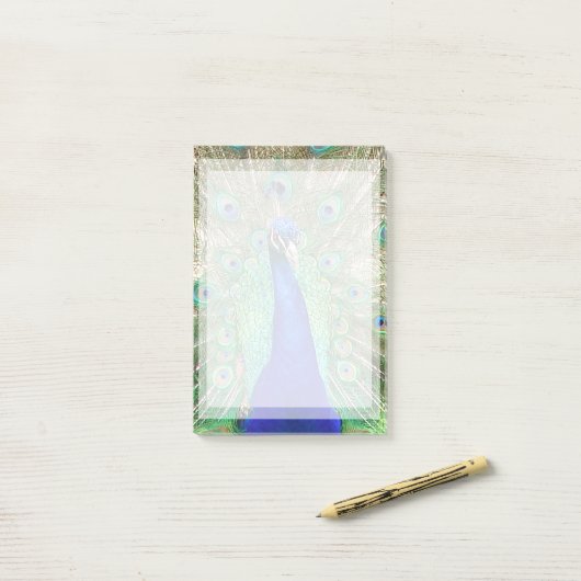 Indische blauwe pacock post-it® notes (Op bureau)