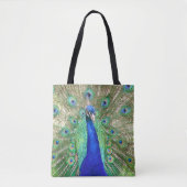 Indische blauwe pacock tote bag (Voorkant)