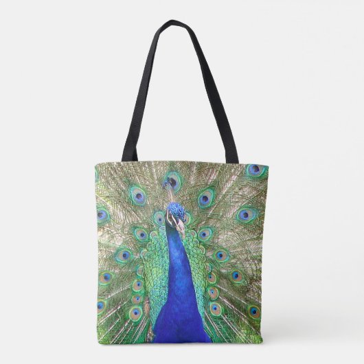 Indische blauwe pacock tote bag (Achterkant)
