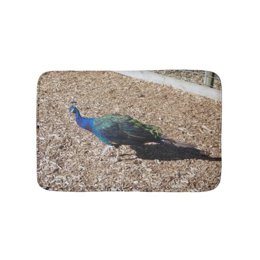 Indische Blauwe Pauw badmat (Voorkant)
