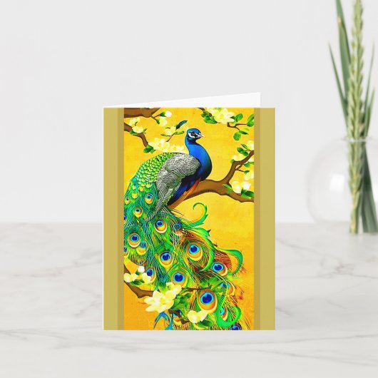  Indische blauwe pauw Feestdagen Kaart (Voorkant)