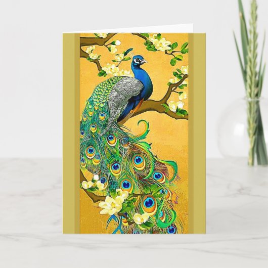  Indische blauwe pauw Feestdagen Kaart (Voorkant)