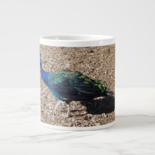Indische Blauwe Pauw reuzenmok Grote Koffiekop