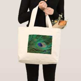 Indische Blauwe Pauwveer Grote Tote Bag