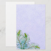 Indische blauwe pauwveren briefpapier (Voorkant / Achterkant)