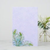 Indische blauwe pauwveren briefpapier (Staand voorkant)
