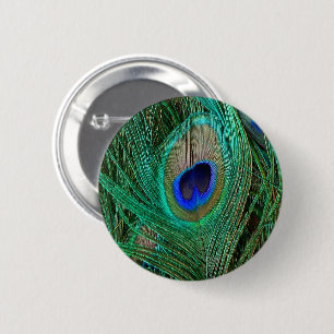 Indische blauwe pekkervaar ronde button 5,7 cm