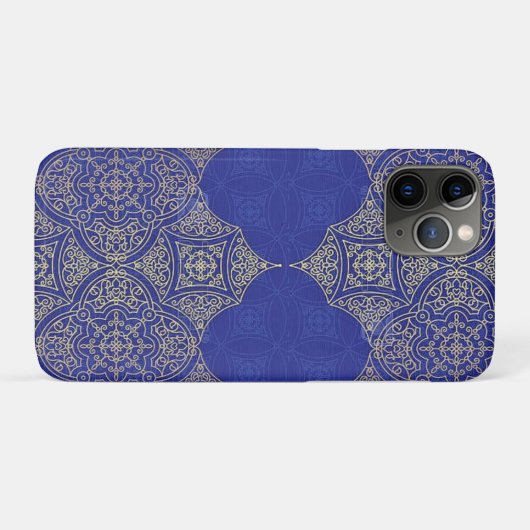 Indische blauwe tempel iPhone case (Achterkant (horizontaal))