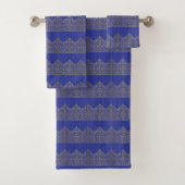 Indische blauwe tewehanddoekset bad handdoek (Insitu)