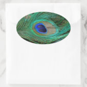 Indische blauwe voetdoek ovale sticker (Tas)