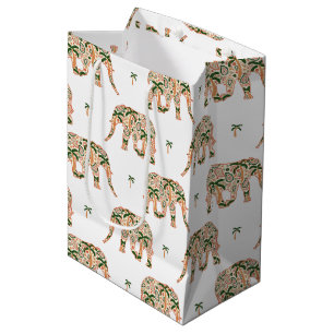 Indische bloem paisley sierlijke olifanten medium cadeauzakje