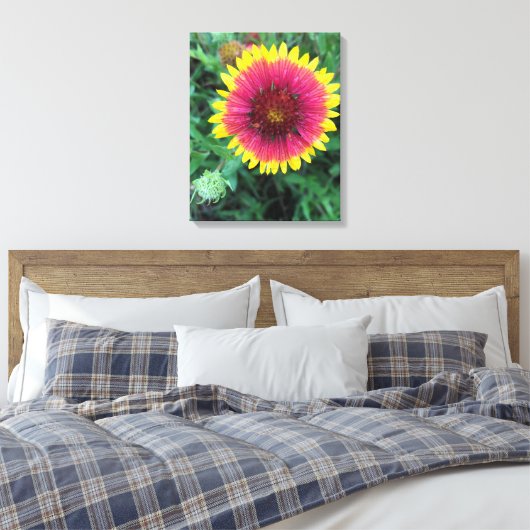 Indische bloem - Texas Wildflower Canvas Afdruk (Insitu (Slaapkamer))