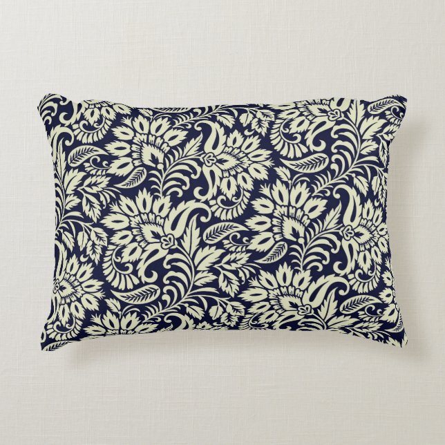 Indische Bloemen Grond  Ontwerp Accent Kussen (Voorkant)