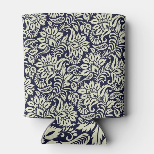 Indische Bloemen Grond  Ontwerp Blikjeskoeler (Achterkant)