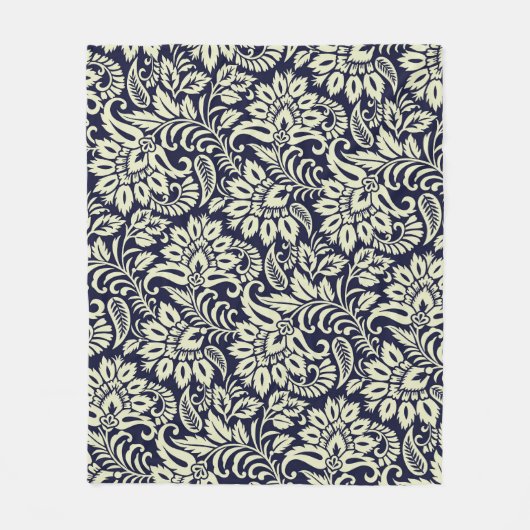 Indische Bloemen Grond Ontwerp Fleece Deken (Voorkant)