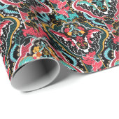 Indische Bloemen: naadloos behang. Cadeaupapier (Rol Hoek)