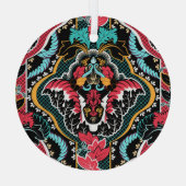 Indische Bloemen:  naadloos behang. Glas Ornament (Achterkant)