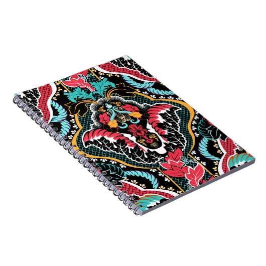 Indische Bloemen:  naadloos behang. Notitieboek (Rechterzijde)