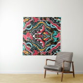 Indische Bloemen: naadloos behang. Wandkleed (In Situ (horizontaal))