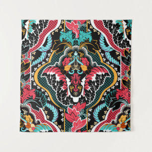 Indische Bloemen:  naadloos behang. Wandkleed