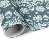 Indische Bloemen Naadloos Patroon Cadeaupapier (Rol Hoek)