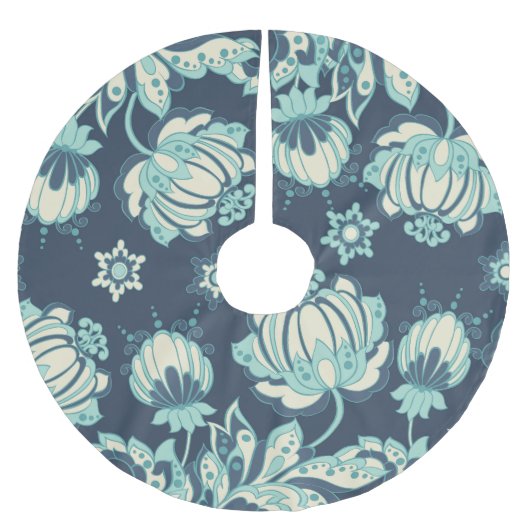 Indische Bloemen  Naadloos Patroon Kerstboom Rok (Voorkant)