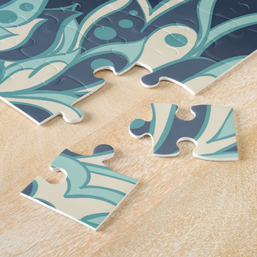 Indische Bloemen  Naadloos Patroon Legpuzzel (Zijkant)