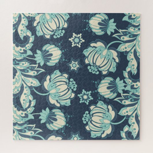 Indische Bloemen Naadloos Patroon Legpuzzel (Horizontaal)