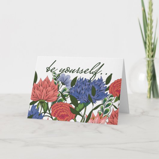 Indische bloemen voor moed kaart (Voorkant)