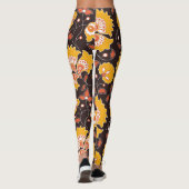 Indische bloemige gekleurde  naadloos leggings (Achterkant)