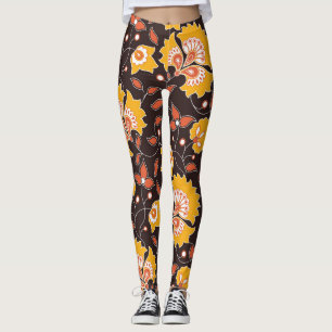 Indische bloemige gekleurde naadloos leggings