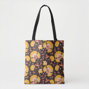 Indische bloemige gekleurde  naadloos tote bag