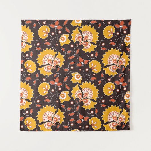 Indische bloemige gekleurde naadloos wandkleed (Voorkant)