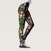  Indische Boho Floral Black Leggings (Rechts)